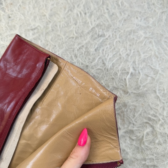 Y2K Cherry Red Stiletto Knee-High Leather Boots – 6.5 - Picture 5 of 6